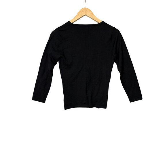 Michael Kors Womens Studded V Neck Pullover Sweater Size Medium Black Bling - Picture 7 of 8